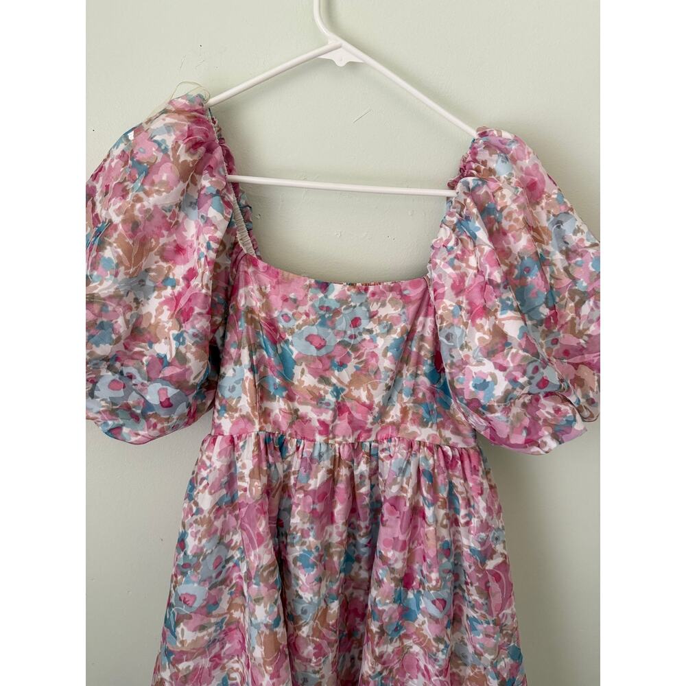 Entro | Floral Babydoll Puff Sleeve Summer Girlycore Preppy Maximalist - Picture 9 of 10